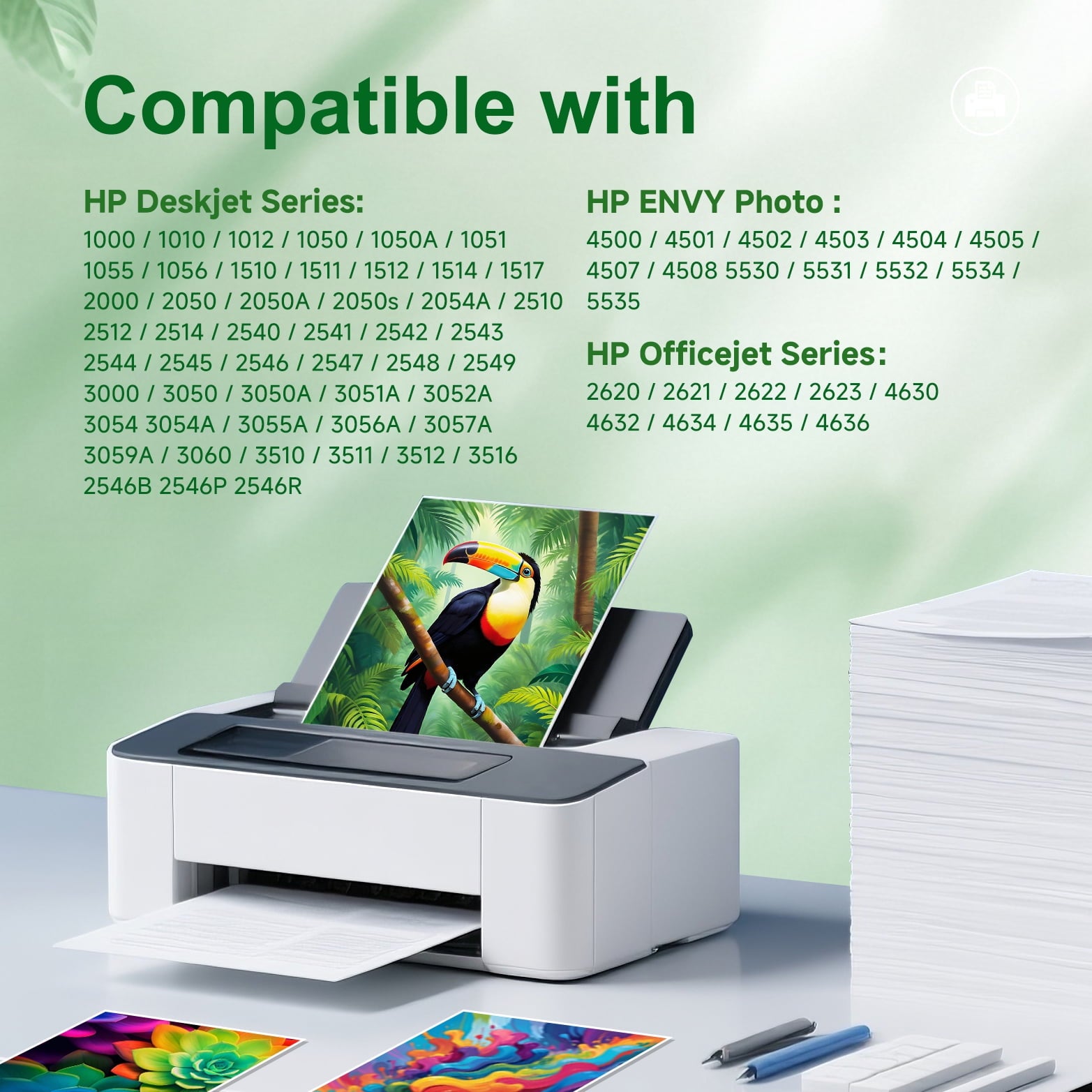 61XL Ink Cartridges Compatible for HP 61 Ink Cartridge Combo Pack for Envy 4500 5530 4502 Deskjet 1000 2540 Officejet 4635 4630 Printer(Black, Tri-Color)