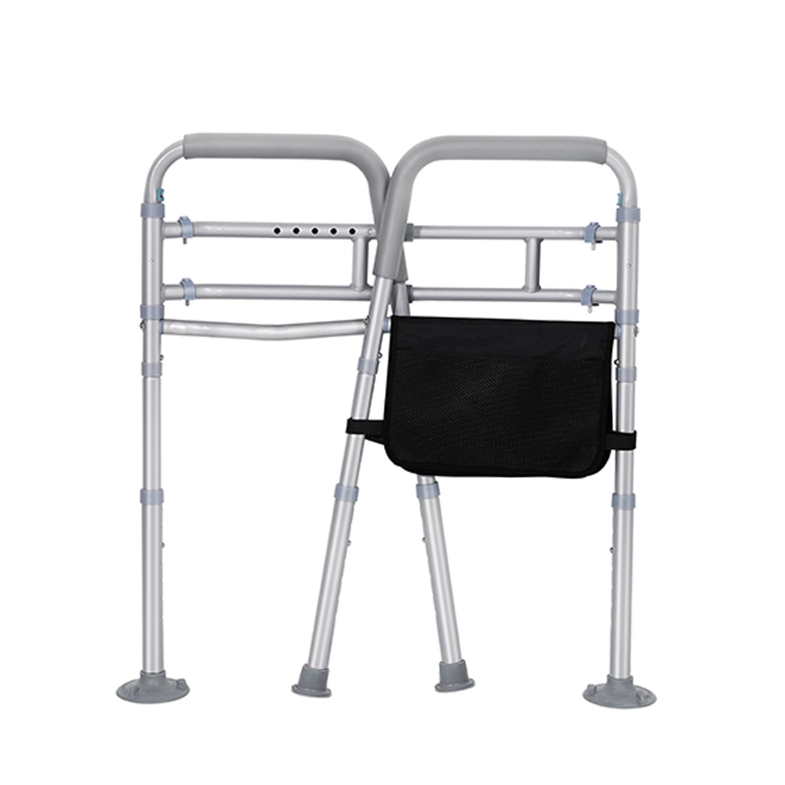 Width & Height Adjustable Toilet Safety Rail - Toilet Seat Risers for Seniors, Toilet Riser with Handles, Raised Toilet Seat with Handles - Toilet Safety Frame Fits Most Toilet (400LBS)
