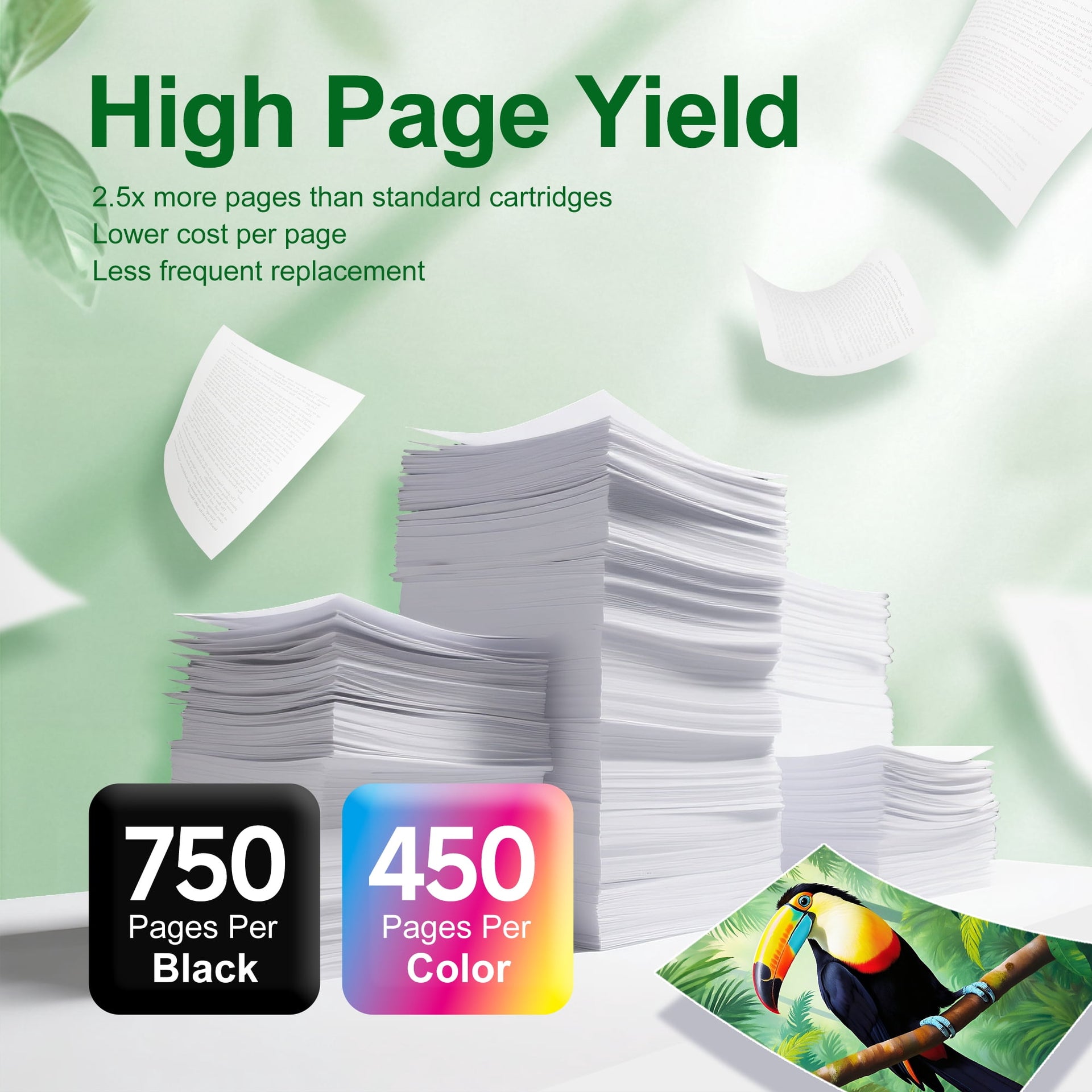 61XL Ink Cartridges Compatible for HP 61 Ink Cartridge Combo Pack for Envy 4500 5530 4502 Deskjet 1000 2540 Officejet 4635 4630 Printer(Black, Tri-Color)